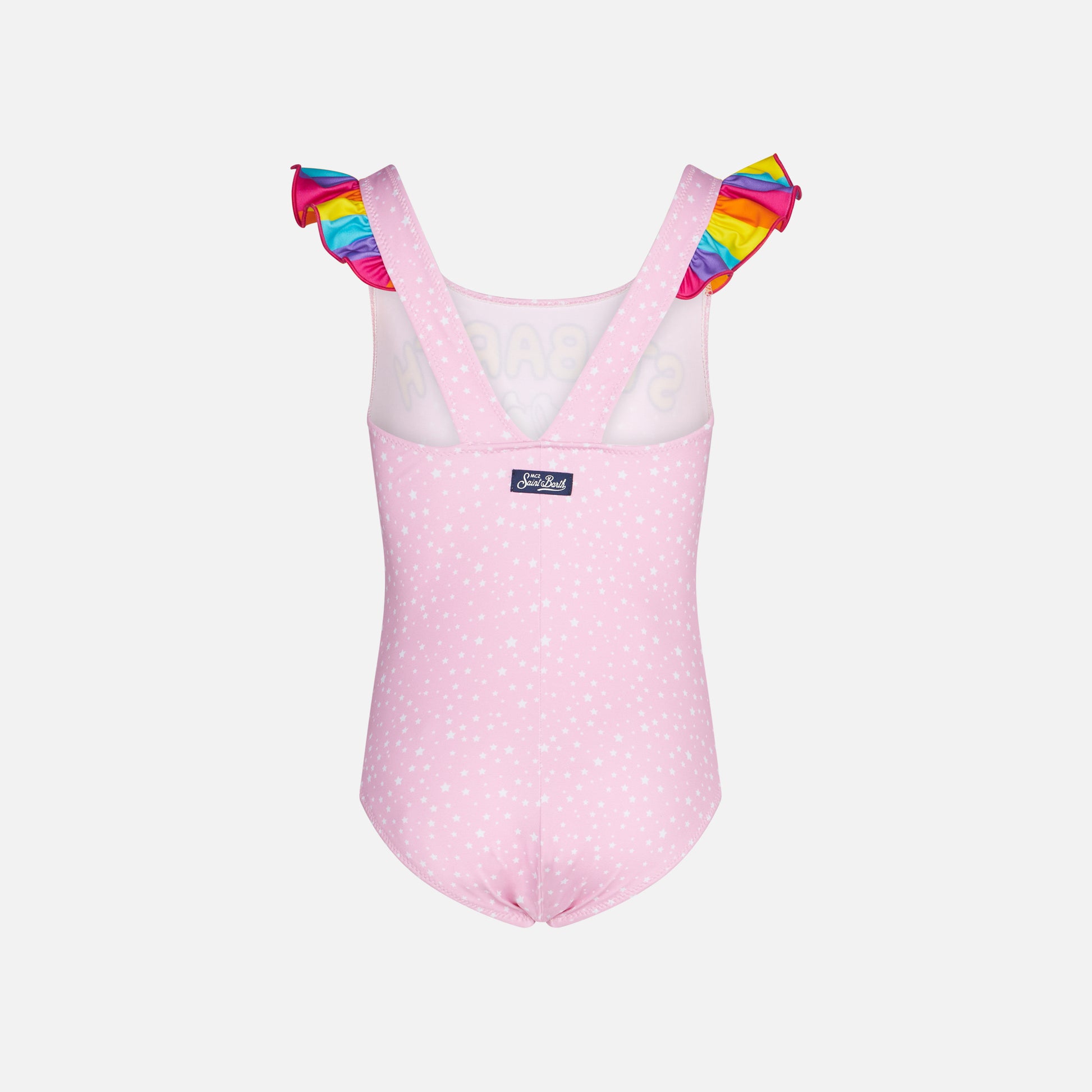 Girl one piece swimsuit with St. Barth Friend print - MC2 Saint Barth