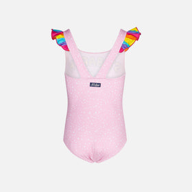 Girl one piece swimsuit with St. Barth Friend print - MC2 Saint Barth