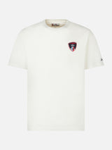 T-shirt da uomo in cotone pesante con patch St. Barth Ski