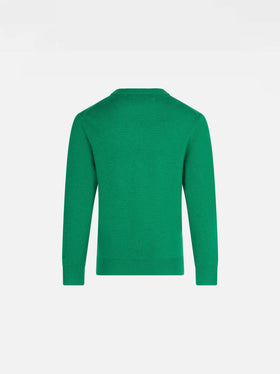 Maglione da bambino verde con stampa jacquard St. Moritz