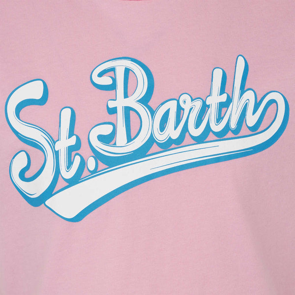 Girl cotton t-shirt with St. Barth print