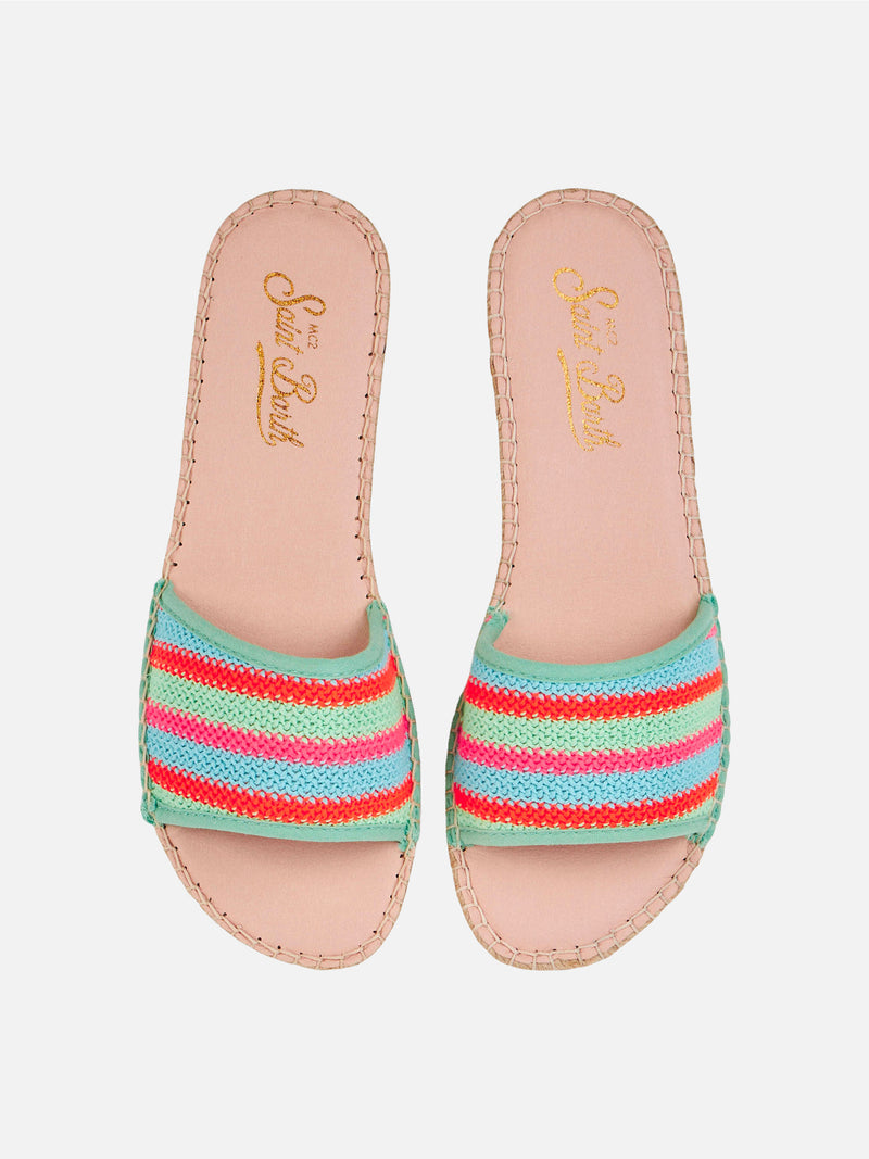 Damen-Espadrillas mit Häkelstreifen