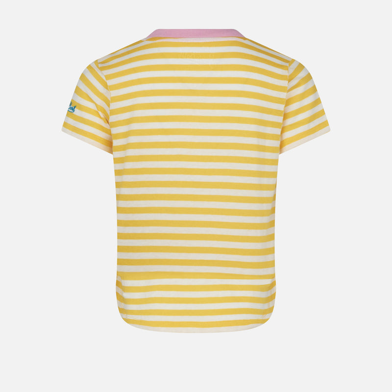 Girl striped t-shirt with St. Barth Princess embroidery