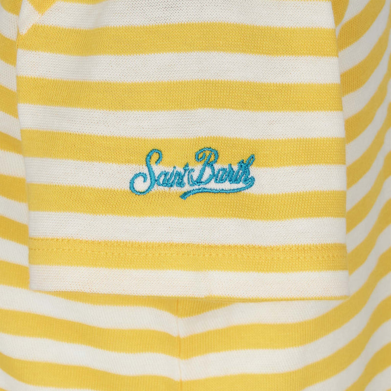 Girl striped t-shirt with St. Barth Princess embroidery