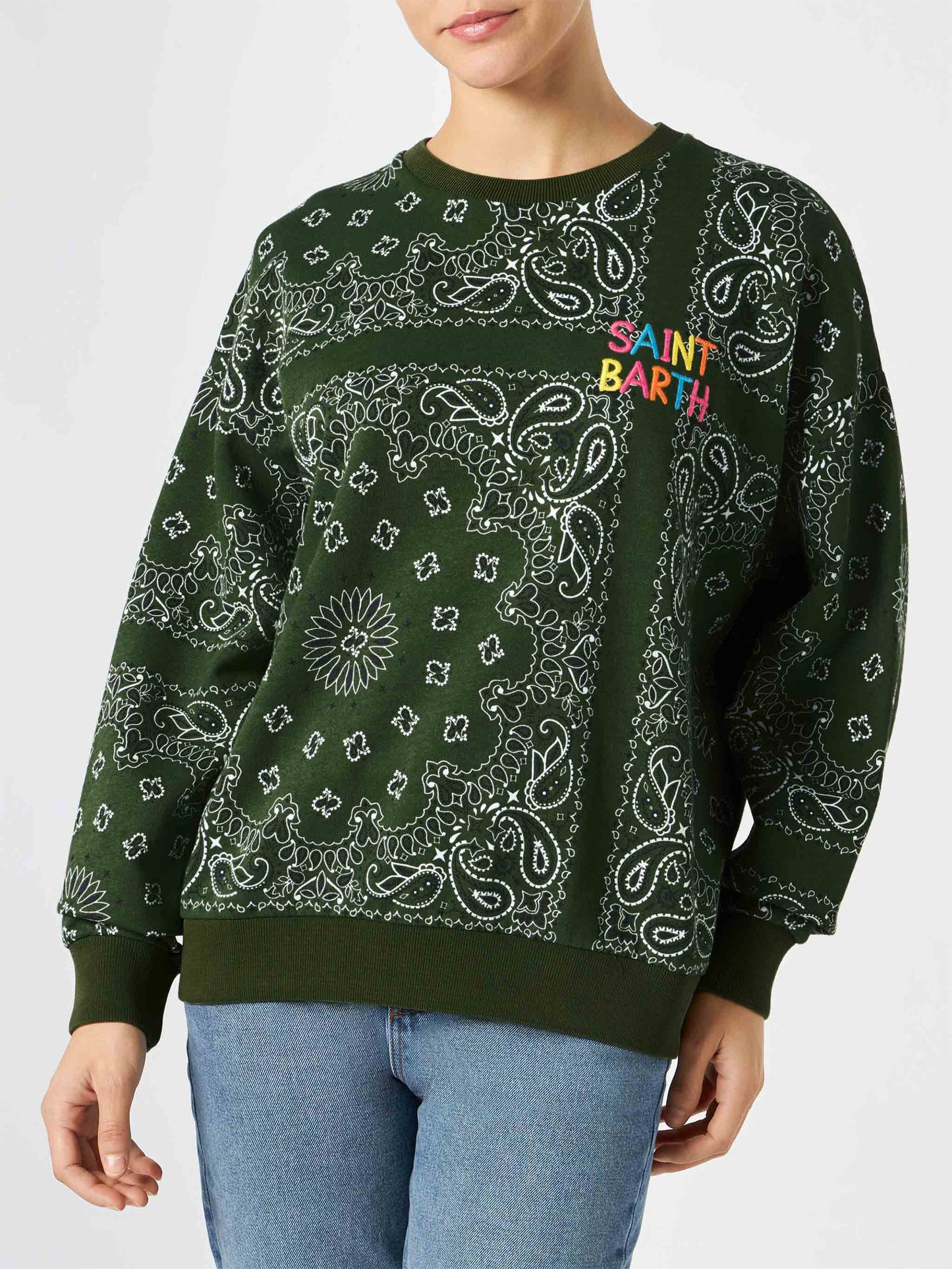 Damen Baumwoll-Sweatshirt Stardust mit Bandanna-Print