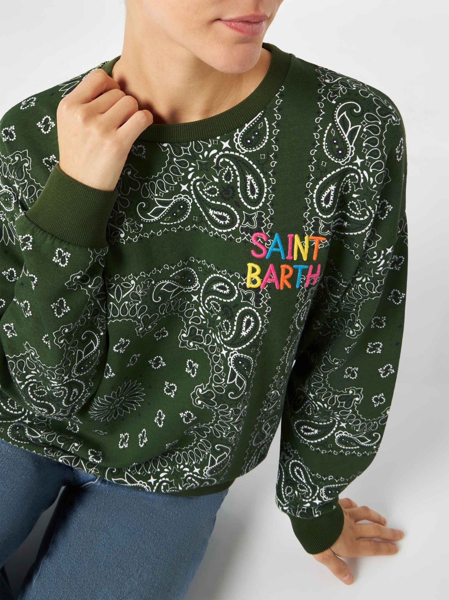 Damen Baumwoll-Sweatshirt Stardust mit Bandanna-Print