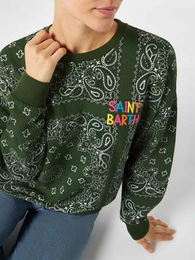 Damen Baumwoll-Sweatshirt Stardust mit Bandanna-Print