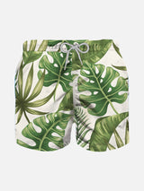 Tropical print boy swim shorts