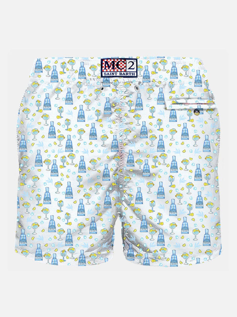 Herren-Badeshorts aus leichtem Stoff mit Gin-Print | GIN MARE SONDEREDITION