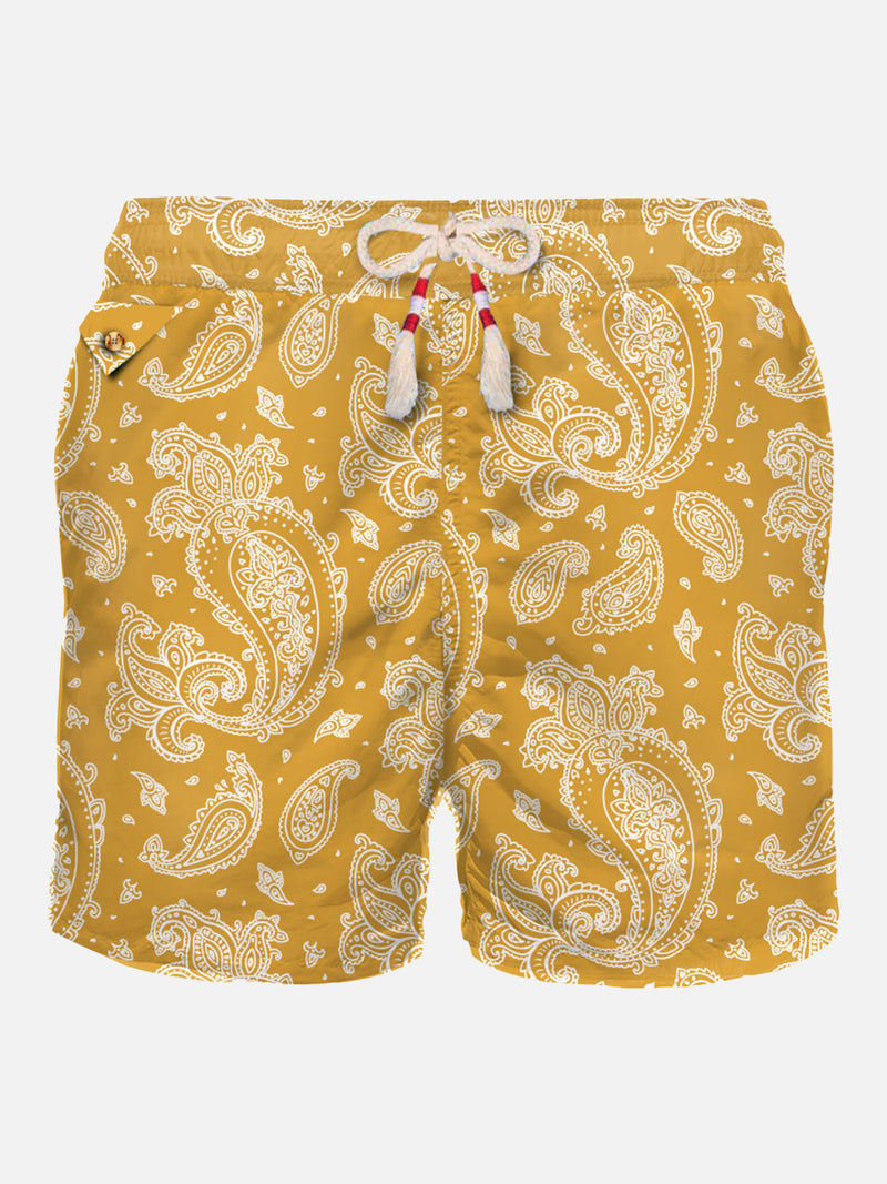 Herren-Badeshorts aus leichtem Stoff mit Paisley-Print