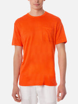 T-shirt da uomo in jersey di lino arancione