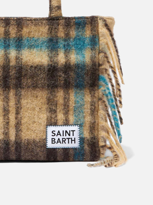 Vanity blanket shoulder bag with tartan print