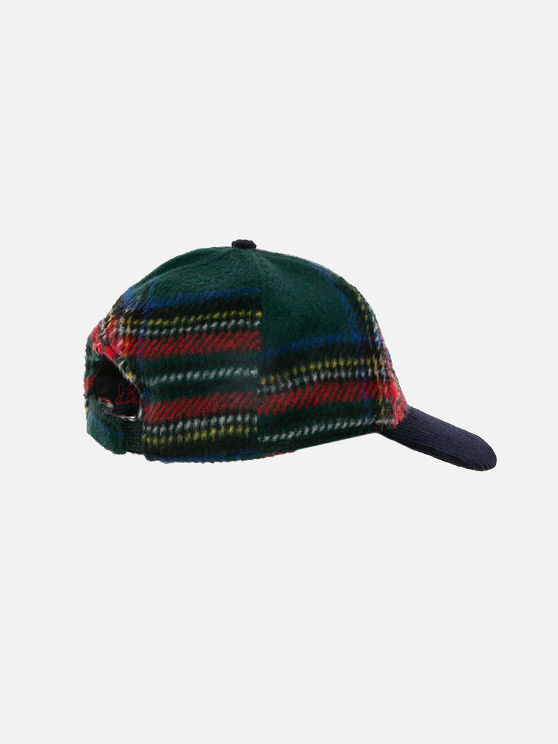 Tartan baseball cap with Bombardino embroidery