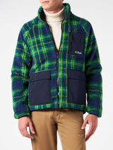 Herren-Sherpa-Jacke mit Tartan-Print