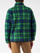 Herren-Sherpa-Jacke mit Tartan-Print