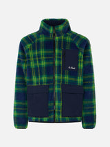 Herren-Sherpa-Jacke mit Tartan-Print