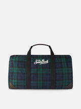 Travel bag with tartan print