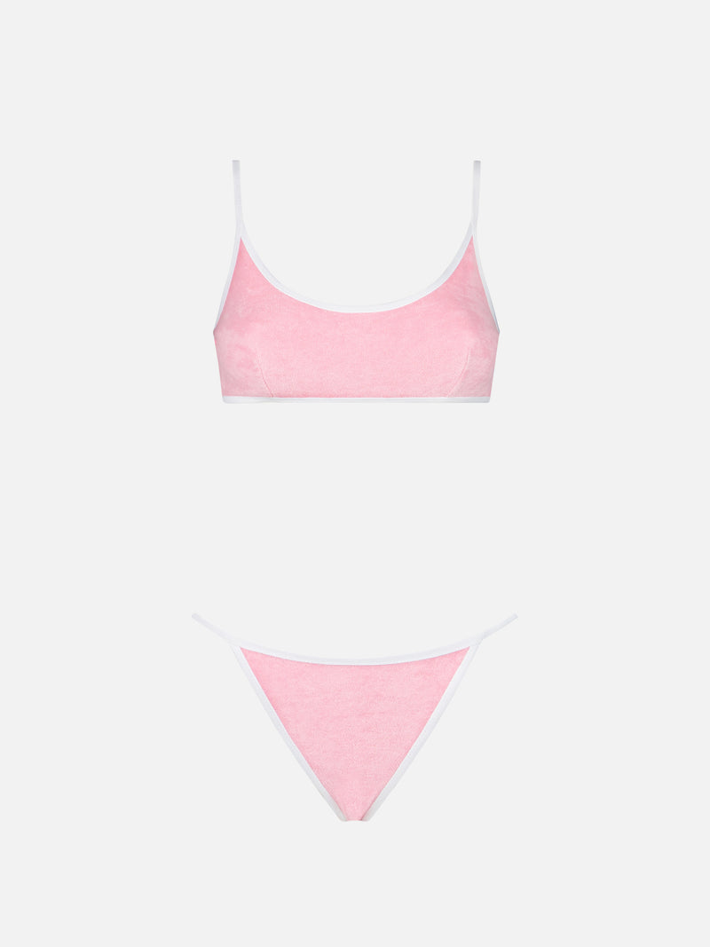 Frottee-Bralette-Bikini für Damen mit Paspelierung | MELISSA SATTA SONDEREDITION