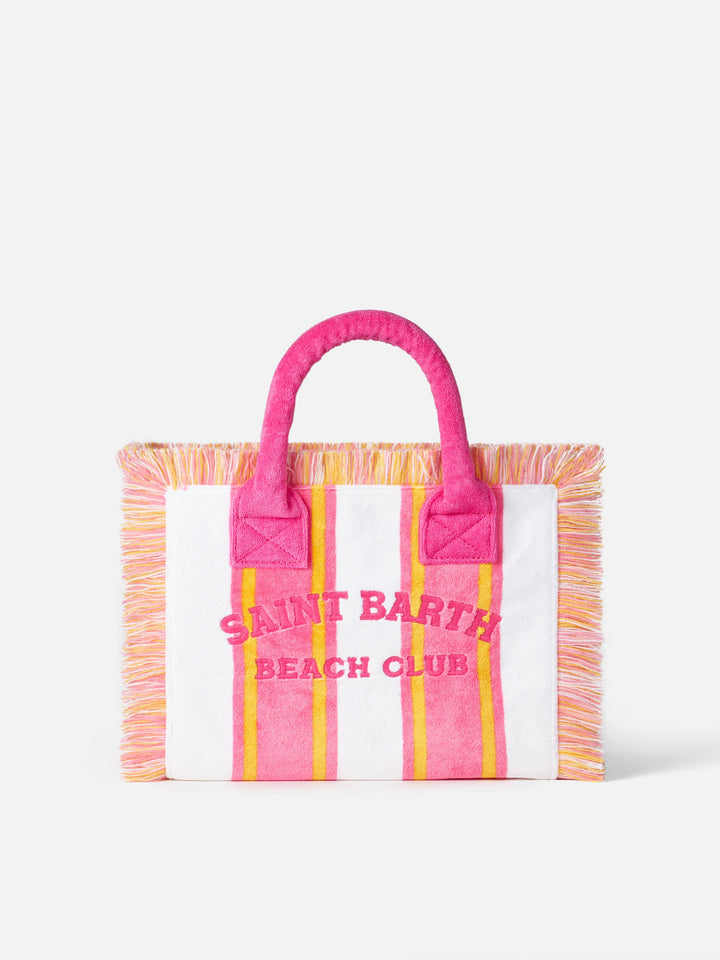 Borsa Colette in spugna a righe con ricamo Saint Barth Beach Club