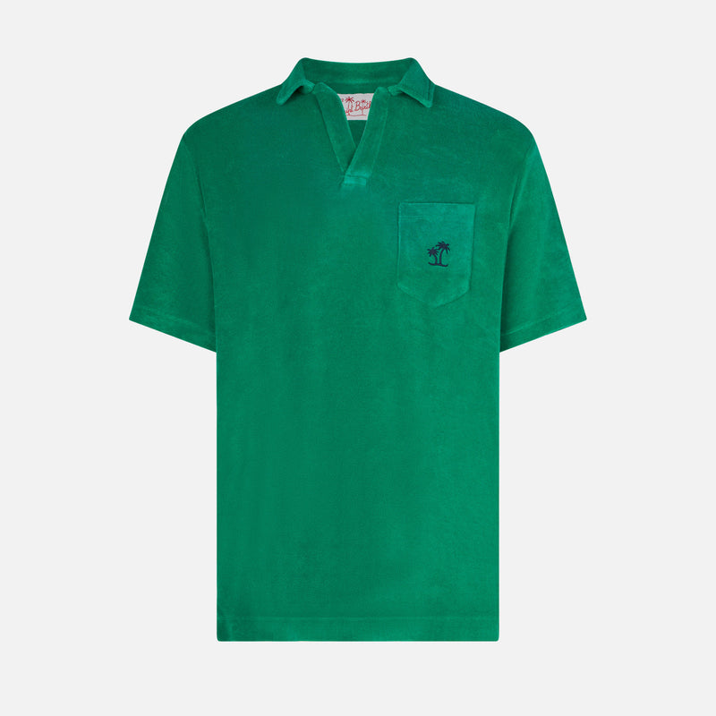 Grünes Frottee-Polo für Herren