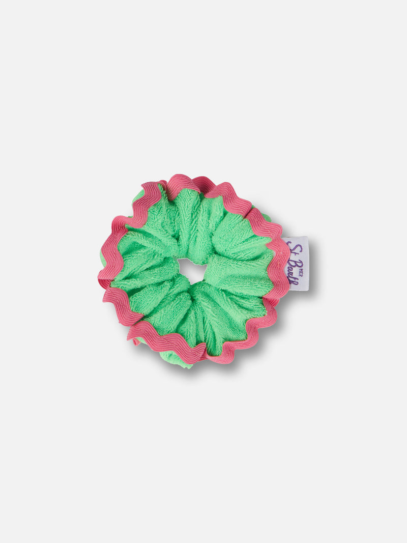 Hair fluo green terry scrunchie