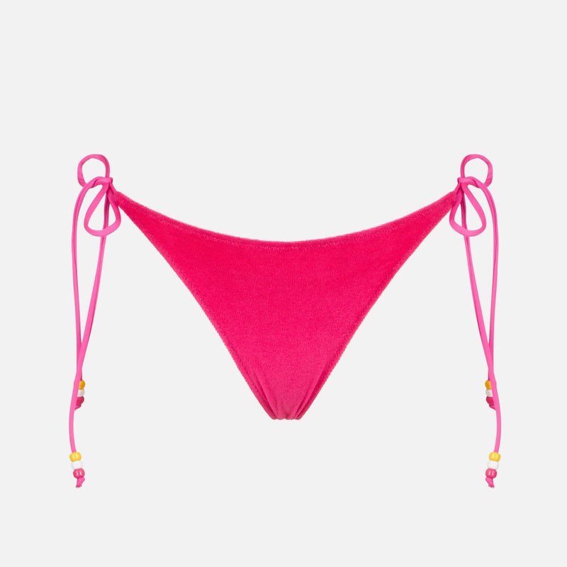 Slip mare donna in spugna fucsia con laccetti laterali