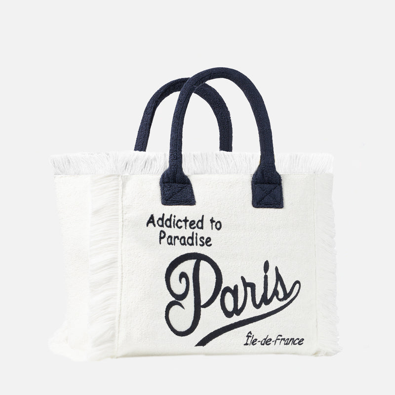 Borsa a spalla Vanity in spugna con ricamo Paris