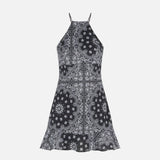 Black bandanna print slip dress Avrill