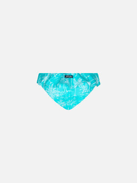 Girl swim briefs with toile de jouy print