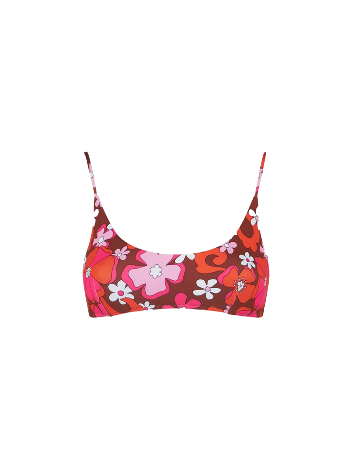 Damen-Bralette-Badeanzug mit Blumendruck
