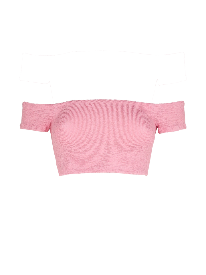 Woman crinkle wide shoulder strap top swimsuit