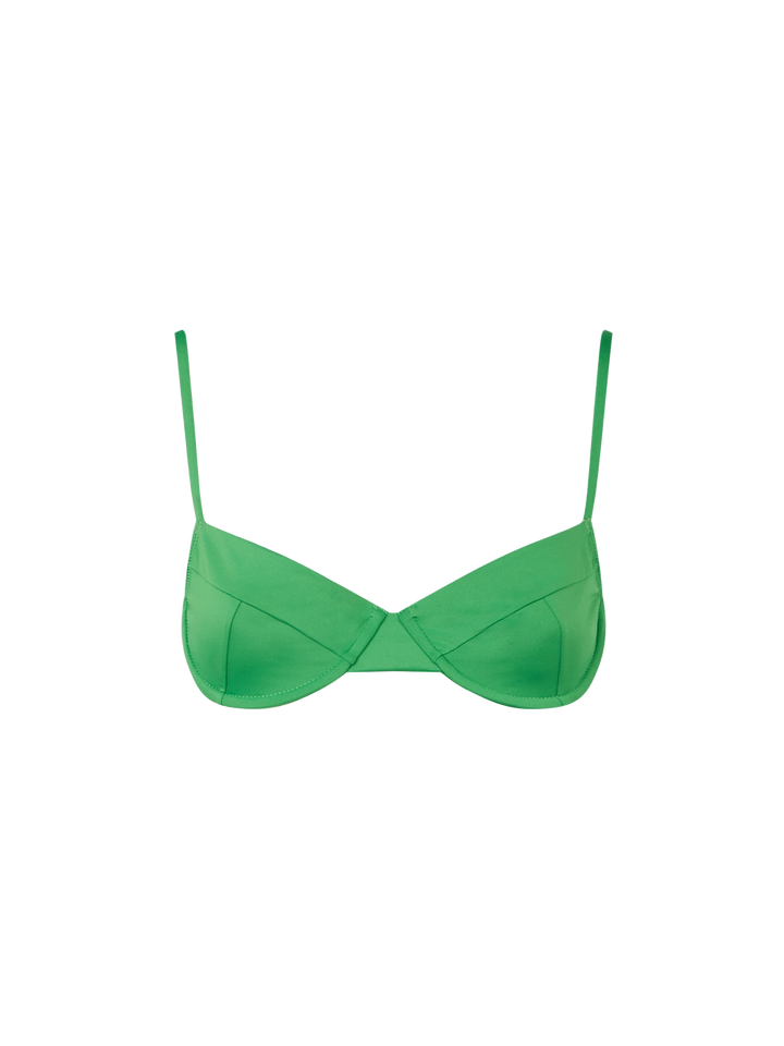 Grüner Bralette-Badeanzug für Damen mit Bügeln