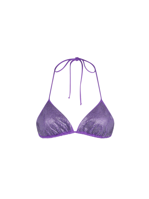Woman triangle top swimsuit with purple strass - MC2 Saint Barth
