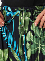 Woman long skirt with tropical print