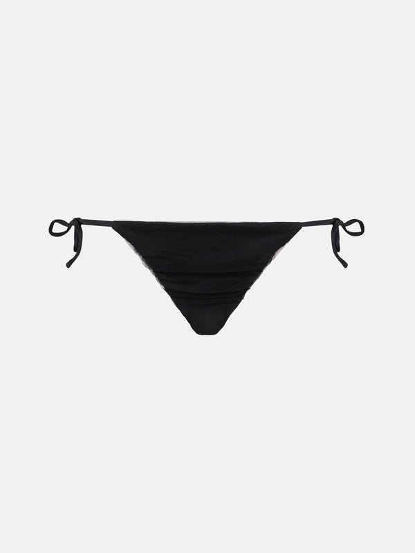 Slip mare nero con tulle