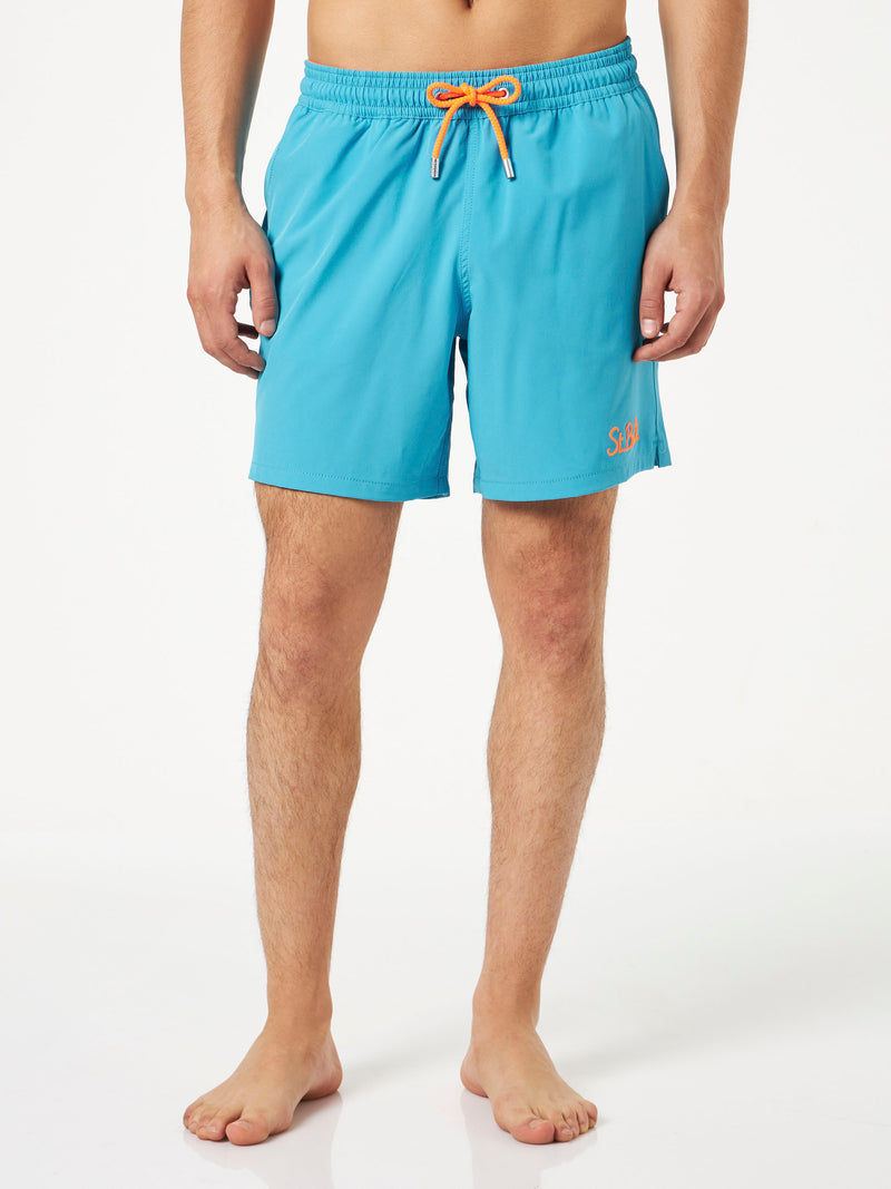 Man light blue comfort swim shorts