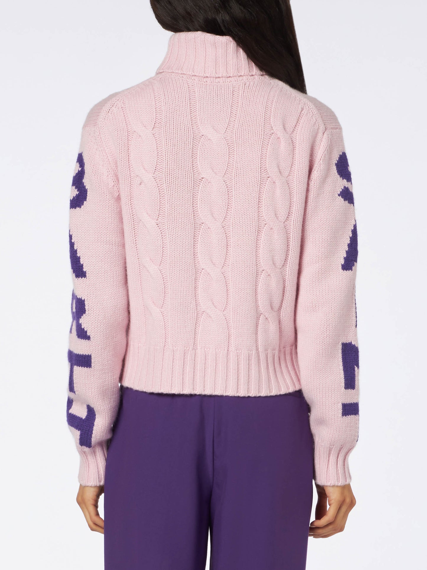 Maglione da donna intrecciato a collo alto con stampa jacquard Saint Barth