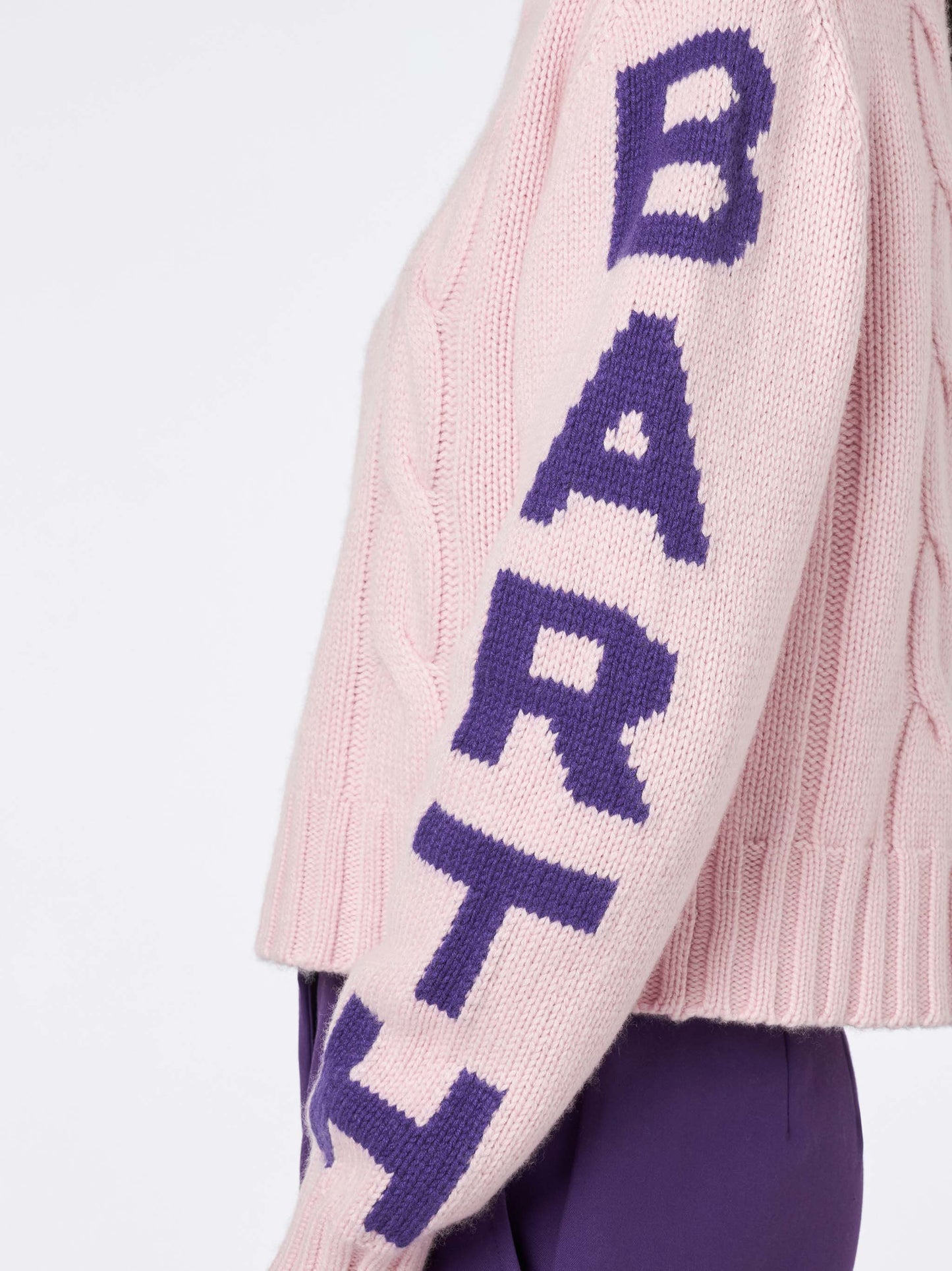 Maglione da donna intrecciato a collo alto con stampa jacquard Saint Barth