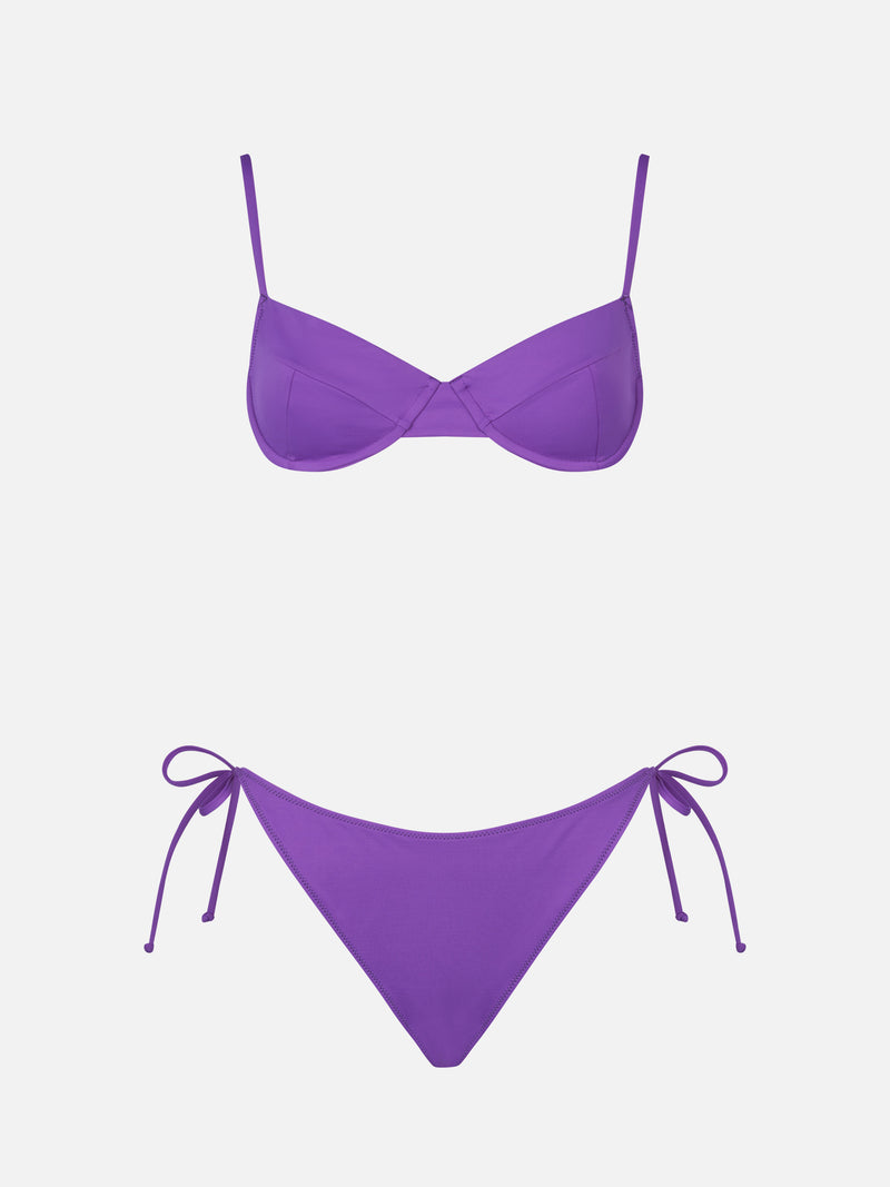 Woman purple bralette bikini