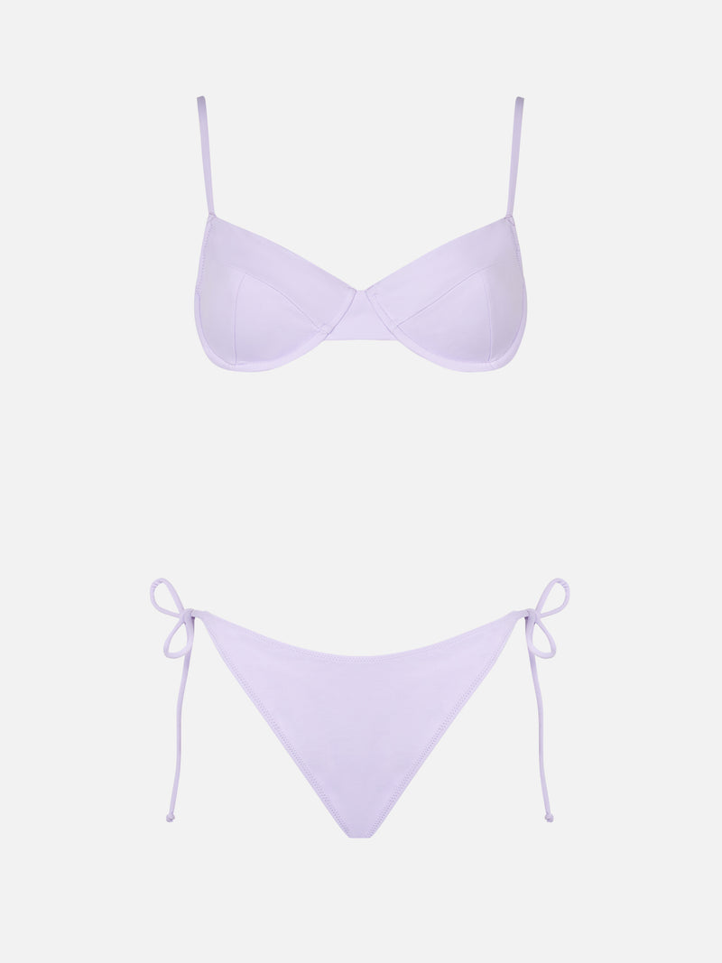 Lilafarbener Bralette-Bikini für Damen