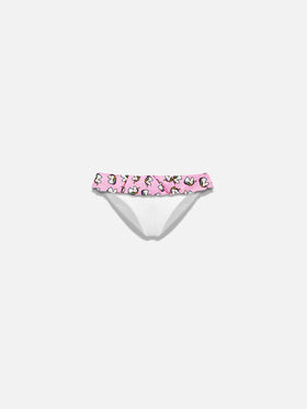 Girl ruffled swim briefs with unicorn print