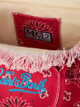 Borsa a spalla Vanity in canvas con stampa bandana rossa