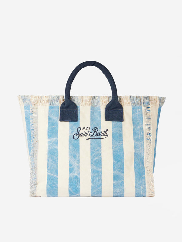 Borsa a spalla Vanity in canvas con stampa Forte dei Marmi