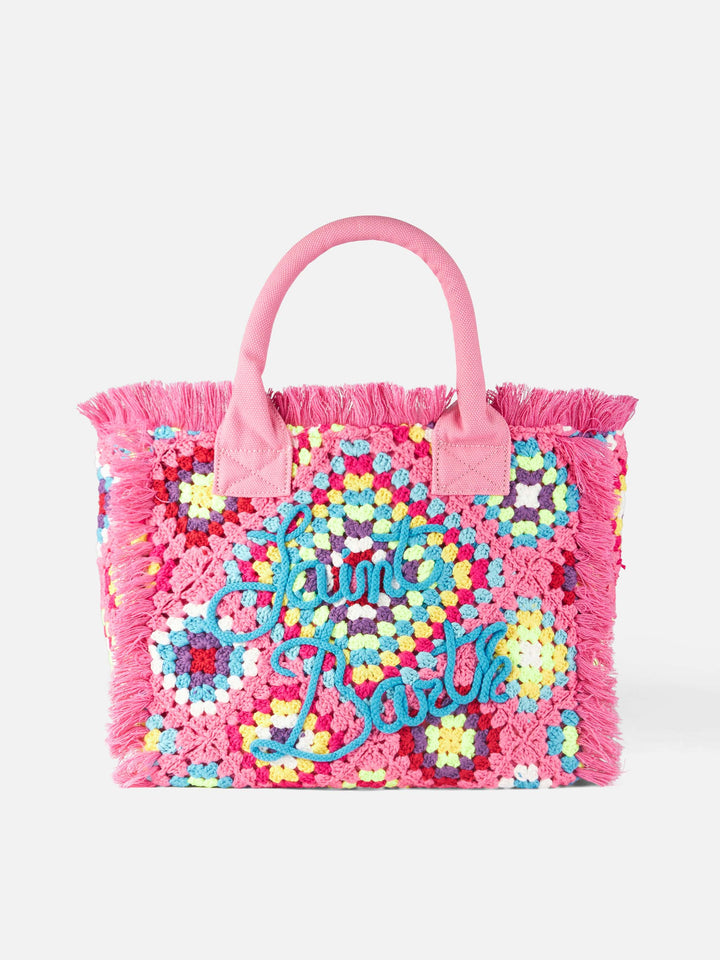 Borsa a spalla Vanity all'uncinetto con fantasia