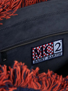 Vanity-Schultertasche aus Wolle mit Karomuster