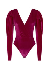 Fucsia velvet bodywear / one piece swimsuit