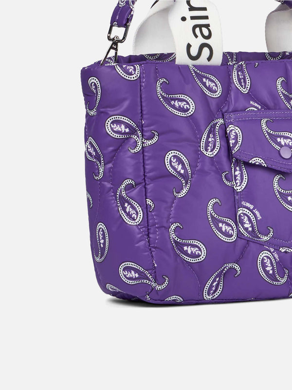 Puffer-Handtasche mit Paisley-Print