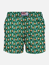 Herren-Badeshorts aus leichtem Stoff mit Wodka-Mule-Print