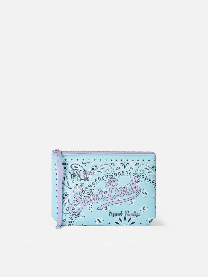 Pochette Aline in scuba verde acqua