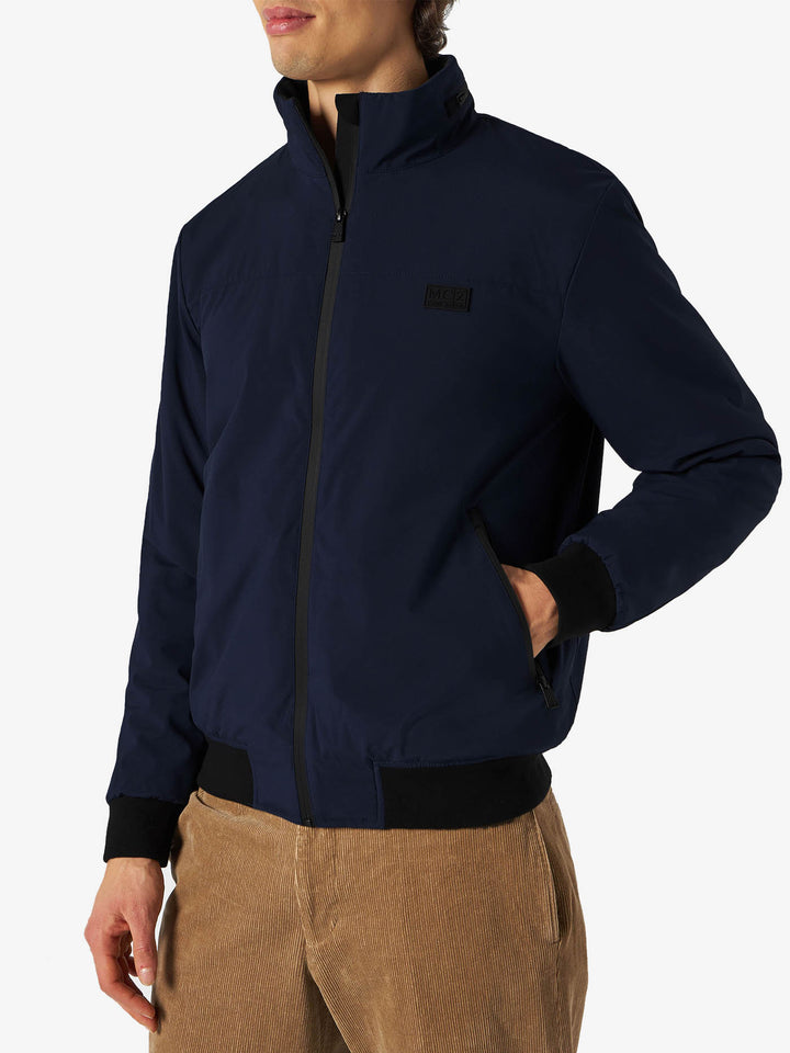 Man blue bomber jacket Country with sherpa lining